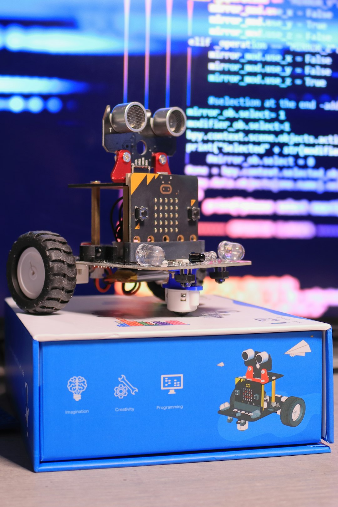 Robot programming stem kit. STEM education. The science. Technology. Engineering